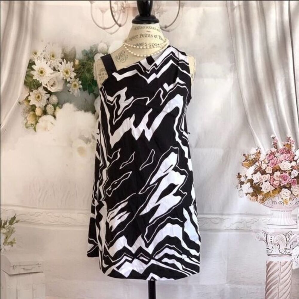 Armani Exchange asymmetrical patterned  mini dress